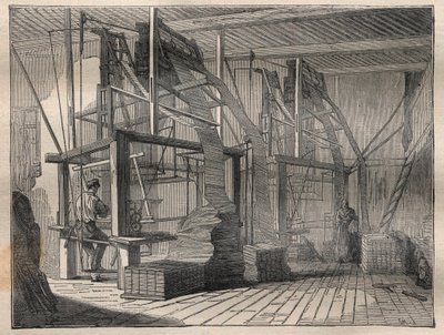 El tejido de la seda - Grabado en “La Ciencia francesa” de Unknown artist