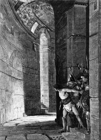 Fuga de Espartaco. Grabado del siglo XIX de Unknown artist