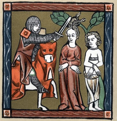 Leyenda artúrica: Yvain (o Owein) libera al caballero Sagramor y a su esposa. de Unknown artist