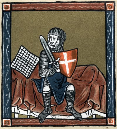 Leyenda Artúrica: el caballero Gauvain en la cama mágica. En “Geschichte der Franzosischen Literatur” de Hermann Suchier de Unknown artist