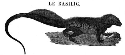 Monstruo legendario: representación del reptil Basilisco de Unknown artist