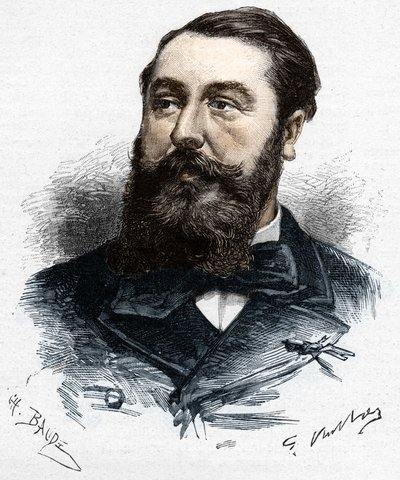 Léo Delibes (1836-1891), músico y compositor francés. Grabado en madera por Charles Baude después de Gaston Vuillier - en Le Monde Illustré del 28 de abril de 1883 de Unknown artist