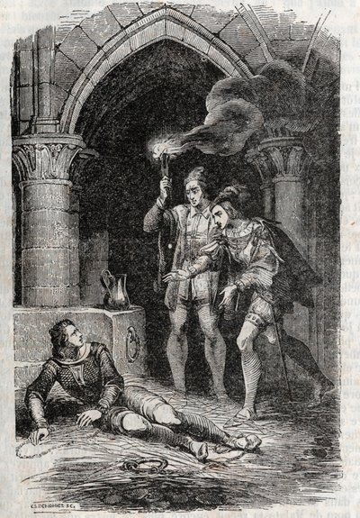 Leon (Leone) libera a Roger (Ruggero, Ruggiero) - grabado de 1851 de 
