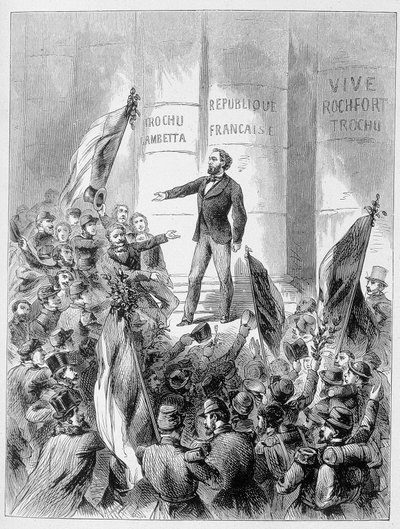 Léon Gambetta anunciando la proclamación de la República el 4 de septiembre de Unknown artist