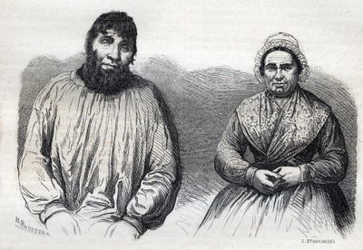 Los esposos Dumollard (Martin Dumollard (1810-1862) y su esposa cómplice Marie Anne Martinet (1814-1875) - Grabado del siglo XIX de Unknown artist