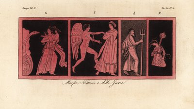 Leto con sus hijos Apolo y Artemisa, una de las Gracias, Neptuno y una de las Furias de Unknown artist