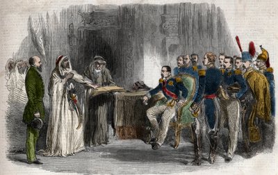 Liberación de Abd-el-Kader por Napoleón III del castillo de Amboise de Unknown artist