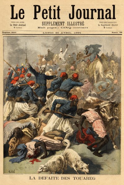 Teniente Coronel Joseph Joffre (1852-1931), comandante de las fuerzas francesas en Sudán, sometió el 23 de marzo de 1894 a las tribus tuareg “Tengereguif” entre los lagos de Goro y Fati. de Unknown artist