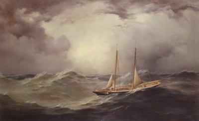 Livonia después de perder el bauprés en medio del Atlántico, 1871 de Unknown