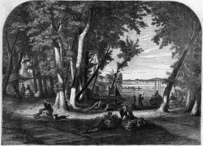 La isla de Croissy, en verano - Grabado en “Le Journal Illustré” de Unknown artist