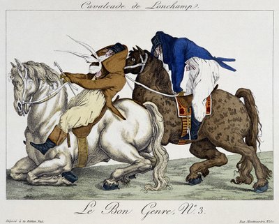 Cabalgata de Longchamps - caricatura, principios del siglo XIX de Unknown artist