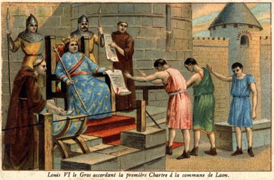 Luis VI otorgó la primera carta a la comuna de Laon en 1128 de Unknown artist