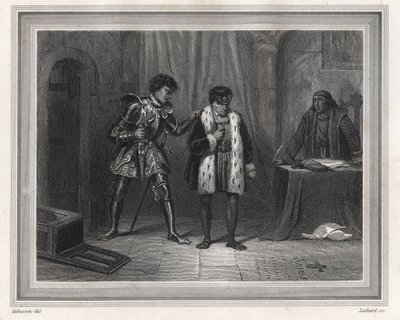 Luis XI prisionero de Carlos el Temerario Duque de Borgoña - Rey de Francia Luis XI (rey 1461-1483) se encuentra con su oponente Carlos el Temerario Duque de Borgoña en 1467-1477 en Péronne en octubre de 1468, período de la Liga del Bien Público - Rey fran de Unknown artist