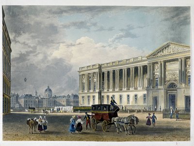Louvre - Fachada este, al fondo la cúpula - siglo XIX de Unknown artist