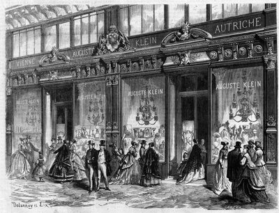 Lujo en París: Apertura de la tienda de Auguste Klein Boulevard des Capucines. Grabado en “El Universo Ilustre” de Unknown artist