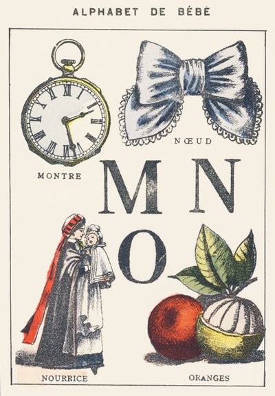 M N O: reloj, nudo, enfermera, naranjas de Unknown artist