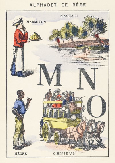 M N W: olla, nadador, negro, ómnibus de Unknown artist