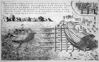 Máquina para lanzar barcos en el siglo XVI - ed. 1578 de Unknown artist