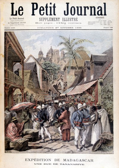 Expedición a Madagascar: una calle en Tananarive - en 