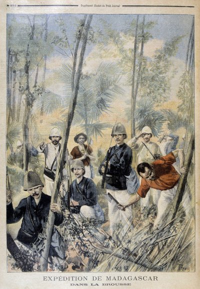 Expedición a Madagascar: en la selva - en “Le Petit Journal”, agosto 1895 de Unknown artist