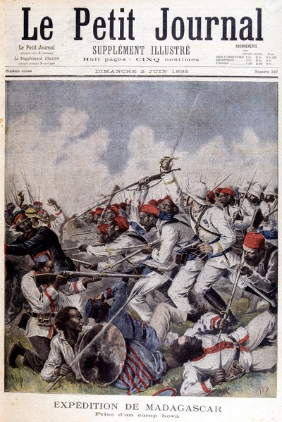 Expedición a Madagascar: toma de un campamento hova - en “Le Petit Journal” del 02/06/1895 de Unknown artist