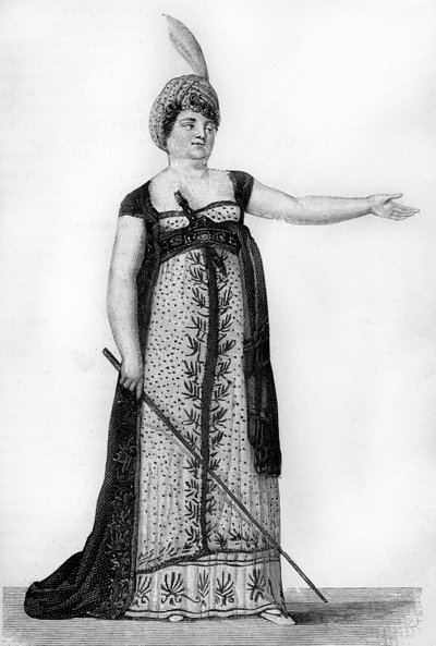 Mademoiselle Maillard como Armide de la ópera de Christoph Willibald Gluck (1714-1787). Grabado del siglo XIX. de Unknown artist