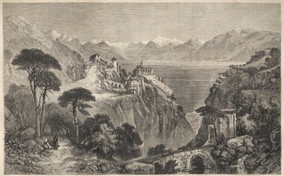 Madonna del Sasso, Suiza - El Convento de Nuestra Señora del Sasso - cerca de Locarno en el Lago Maggiore - Cantón de Ticino en Suiza - 1861 de Unknown artist