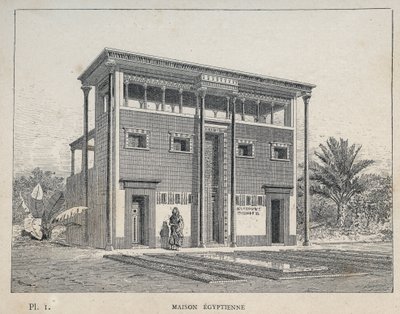Maison Egyptienne - grabado de 1889 en 