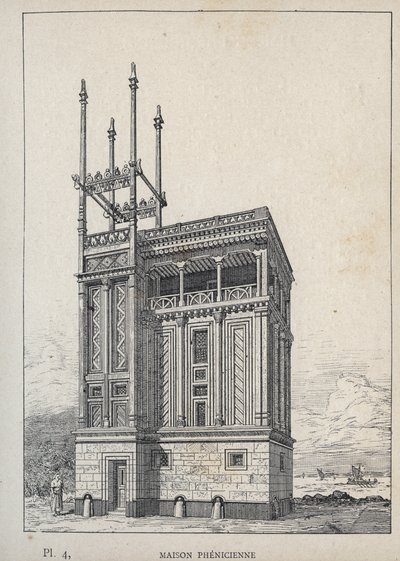 Casa fenicia - (Casa fenicia, Exposición Universal, París) de Unknown artist