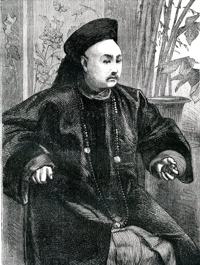 Mandarín Tchung Hao (Chung How), Grabado 1868 de Unknown artist