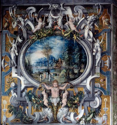 Chimenea del homenaje a Julio César en la sala de los héroes romanos de Unknown artist
