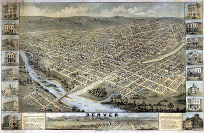 Mapa de Denver, Colorado de Unknown artist