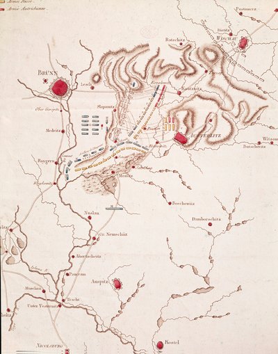 Mapa de la batalla de Austerlitz, 2 de diciembre de 1805 de Unknown artist