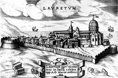 Mapa de la ciudad de Loreto (Laurentum), grabado del siglo XVI de Unknown artist