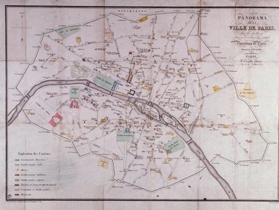 Mapa de la ciudad de París en 1840 de Unknown artist