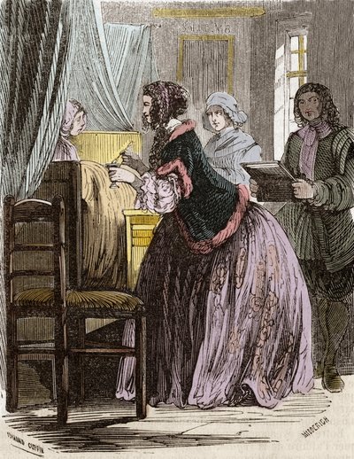 La marquesa de Brinvilliers envenenando a los pacientes del Hotel Dieu en París de Unknown artist