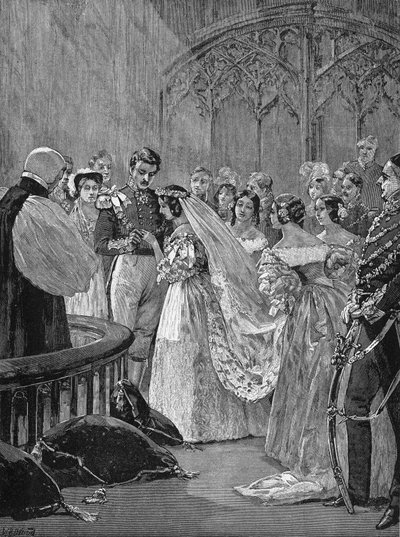 Matrimonio de la Reina Victoria I (1819-1901) y el Príncipe Alberto (1819-1861), en la Capilla Real del Castillo de Saint James, 10 de febrero de Unknown artist
