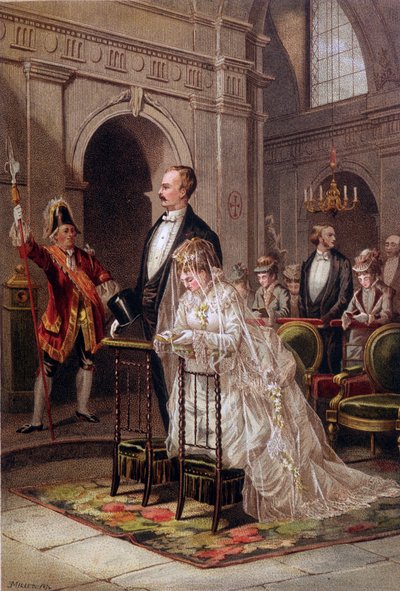 Casados recibiendo el sacramento en la iglesia de Unknown artist