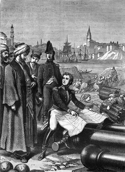 Mariscal Sebastiani de la Porta (1772-1851) como embajador dirigió los trabajos de defensa de Constantinopla contra los ingleses, a quienes obligó a pasar por los Dardanelos (1807). de Unknown artist
