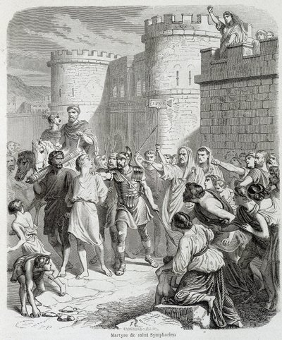 Martirio de San Sinforiano - en “Histoire des papes” de Maurice Lachatre de Unknown artist