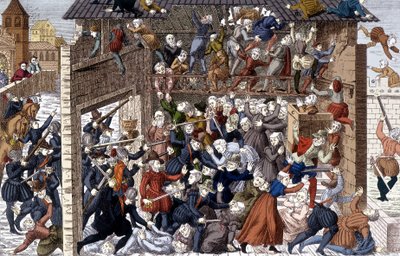 Masacre de Wassy (Vassy) el 1 de marzo de 1562 bajo Francisco I de Lorena, 2º Duque de Guisa (1519 - 1563) de Unknown artist