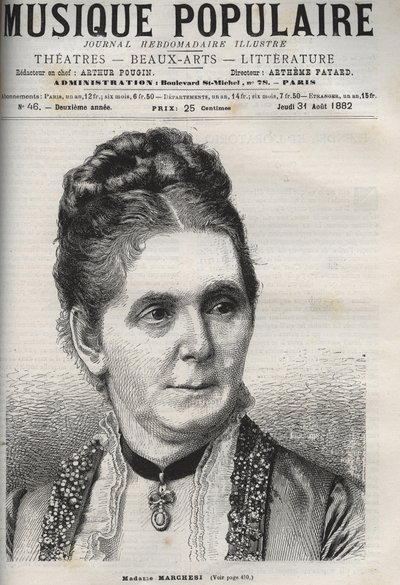 Mathilde Marchesi (1821-1913) mezzosoprano alemana - grabado en 