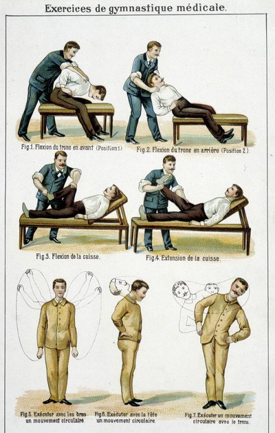 Ejercicios de gimnasia médica - en “Bilz, Medicina Natural”, finales del siglo XIX de Unknown artist