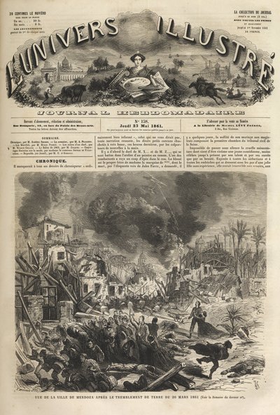Mendoza, Argentina - Terremoto de 1861 - 20 de marzo de 1861 - El Universo Ilustrado en 1861 de Unknown artist