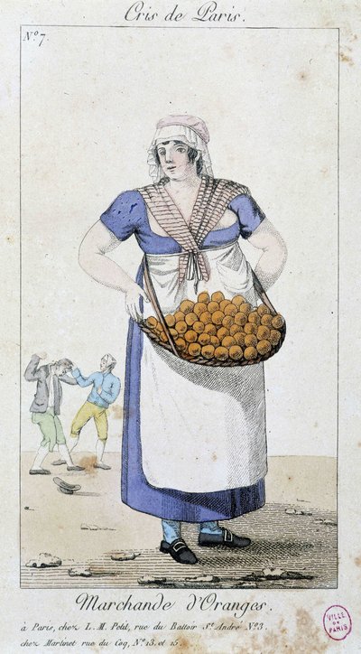 Comerciante de naranjas - en "Cris de Paris", principios del siglo XIX de Unknown artist