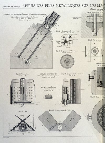Pilas metálicas de la Torre Eiffel - diseño industrial de Unknown artist