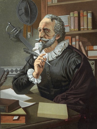 Miguel de Cervantes, escritor español (1547-1616) (Hombres y Mujeres Célebres) de Unknown artist
