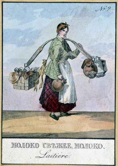 Vendedor de leche en Rusia, Bibl. de Artes Decorativas. de Unknown artist
