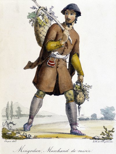 Mingrelien, comerciante de uvas en Rusia en el siglo XIX de Unknown artist