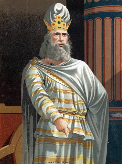 Mitrídates VI Eupator llamado el Grande (v.132-63 a.C.), rey del Ponto. Después de “Hombres y Mujeres célebres” Barcelona 1877 de Unknown artist